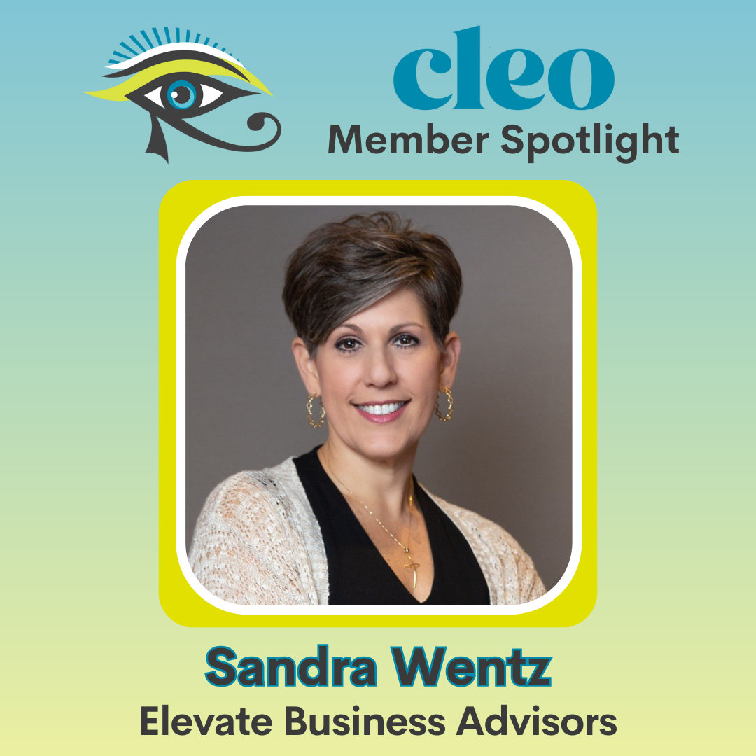 Picture of Sandra Wentz with a CLEO border